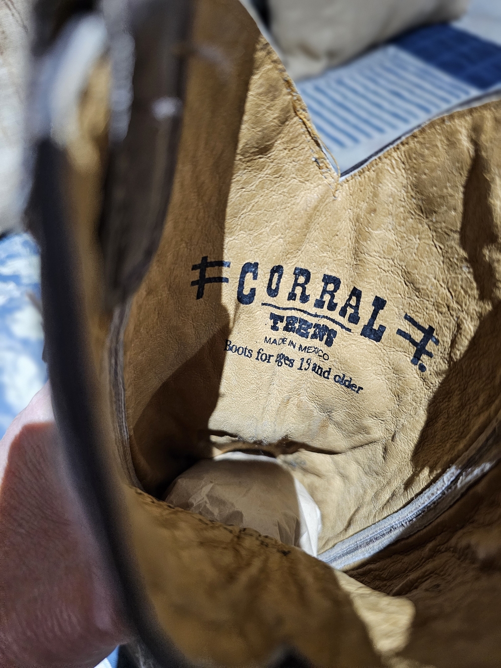 Corral Girls Youth Leather Embroidered Brown Western Cowgirl Boots - Picture 5 of 6